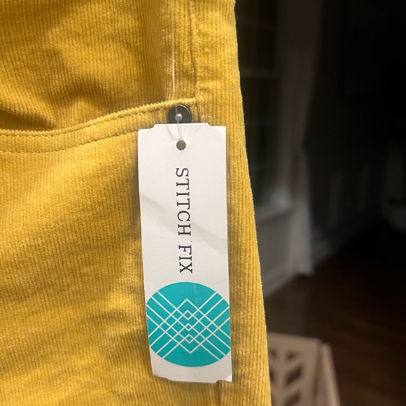 NWT Yellow Vigoss Linnie Button-Front Corduroy Pants - Picture 3 of 7